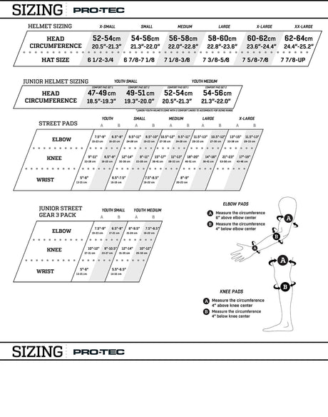 PRO-TEC Jr. Street Gear 3 Pack Black SKATE SHOP - Skateboard Pads Pro-tec 