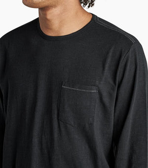 ROARK Well Worn Midnight Organic Knit Long Sleeve T-Shirt Black MENS APPAREL - Men's Long Sleeve Button Up Shirts Roark Revival 