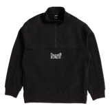 HUF Split 1/4 Zip Mock Neck Sweater Black Women's Sweaters huf 