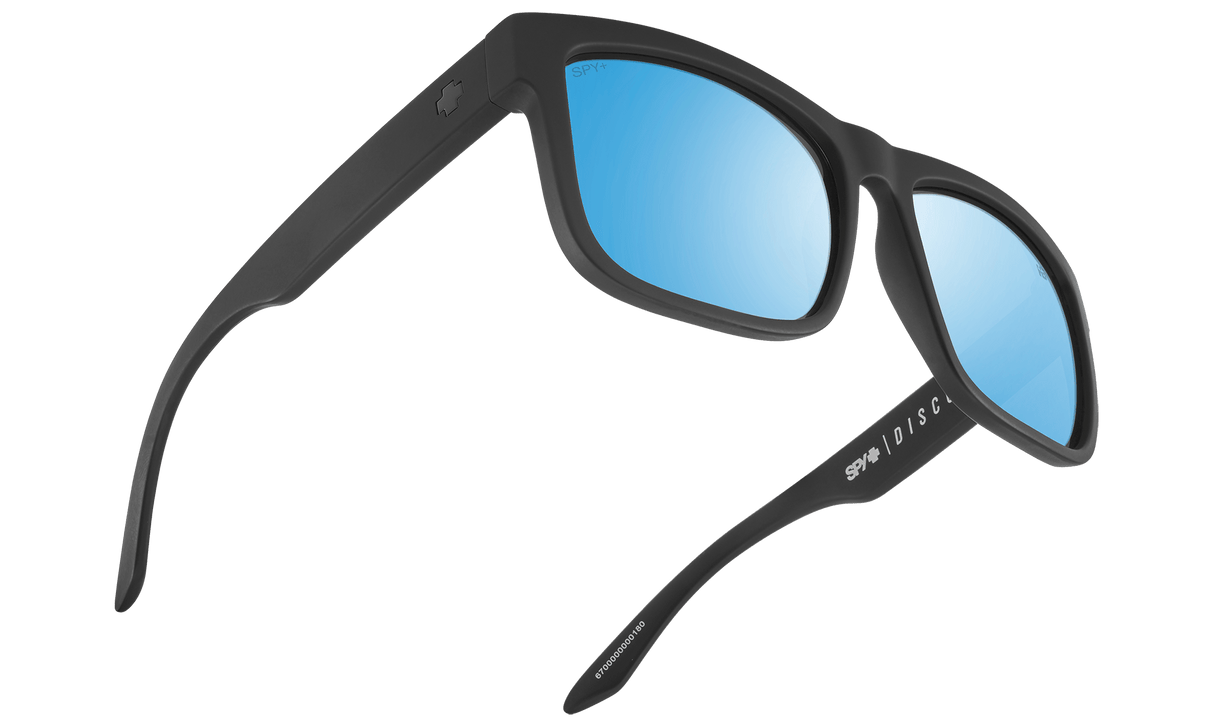 SPY Discord Matte Black - Happy Boost Bronze Ice Blue Spectra Mirror Polarized Sunglasses Sunglasses Spy 