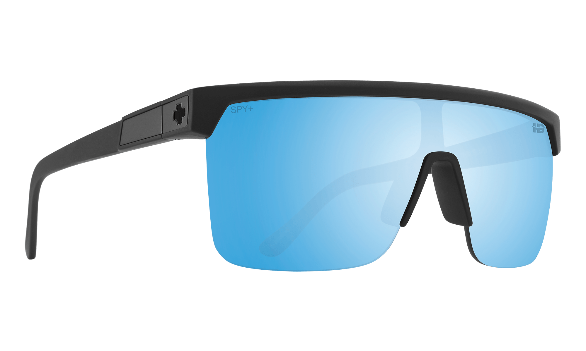 SPY Flynn 5050 Matte Black - Happy Boost Bronze Ice Blue Spectra Mirror Polarized Sunglasses Sunglasses Spy 