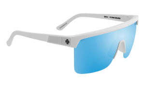 SPY Flynn 5050 Matte White - Happy Boost Bronze Ice Blue Spectra Mirror Polarized Sunglasses Sunglasses Spy 