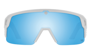 SPY Monolith 50/50 Matte White - Happy Boost Bronze Ice Blue Spectra Mirror Polarized Sunglasses Sunglasses Spy 