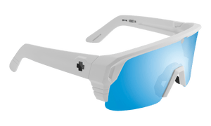 SPY Monolith 50/50 Matte White - Happy Boost Bronze Ice Blue Spectra Mirror Polarized Sunglasses Sunglasses Spy 