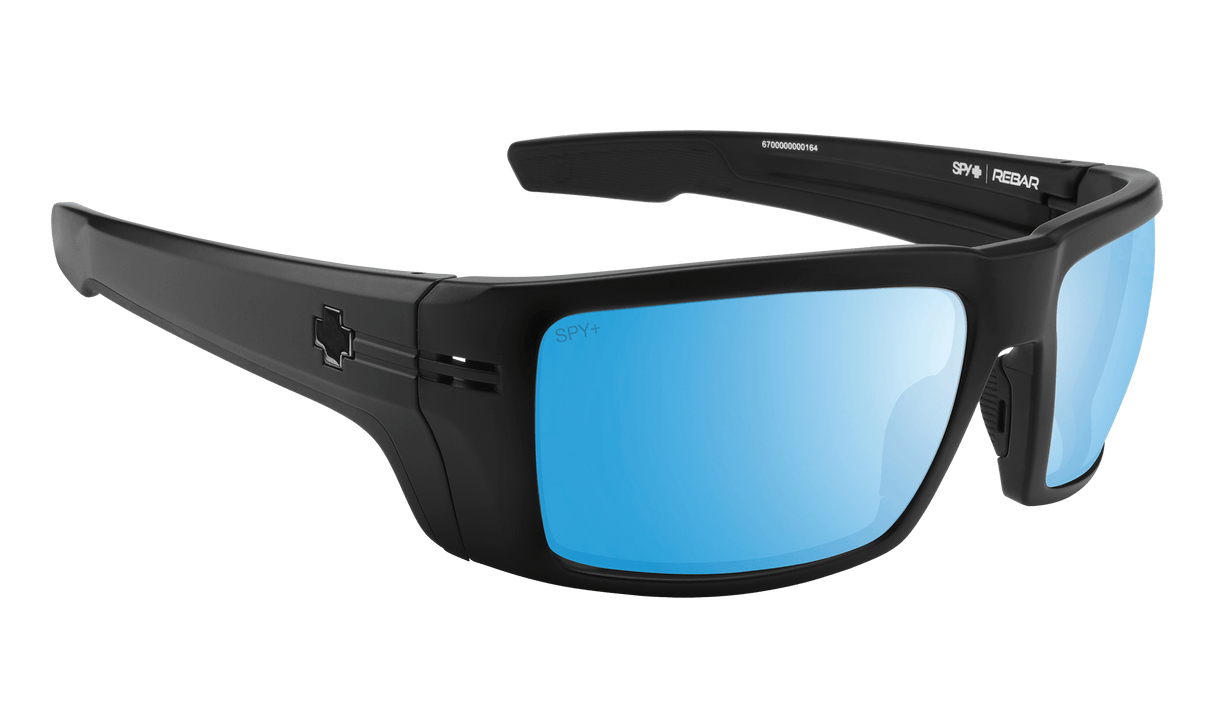 SPY Rebar ANSI Matte Black - Happy Boost Bronze Ice Blue Spectra Polarized Sunglasses Sunglasses Spy 
