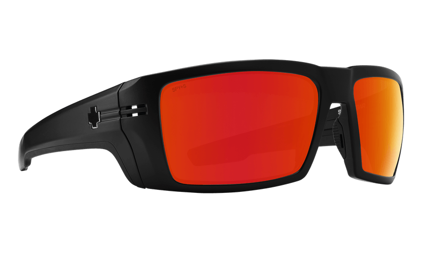 SPY Rebar ANSI Matte Black - Happy Bronze Red Spectra Mirror Sunglasses Sunglasses Spy 