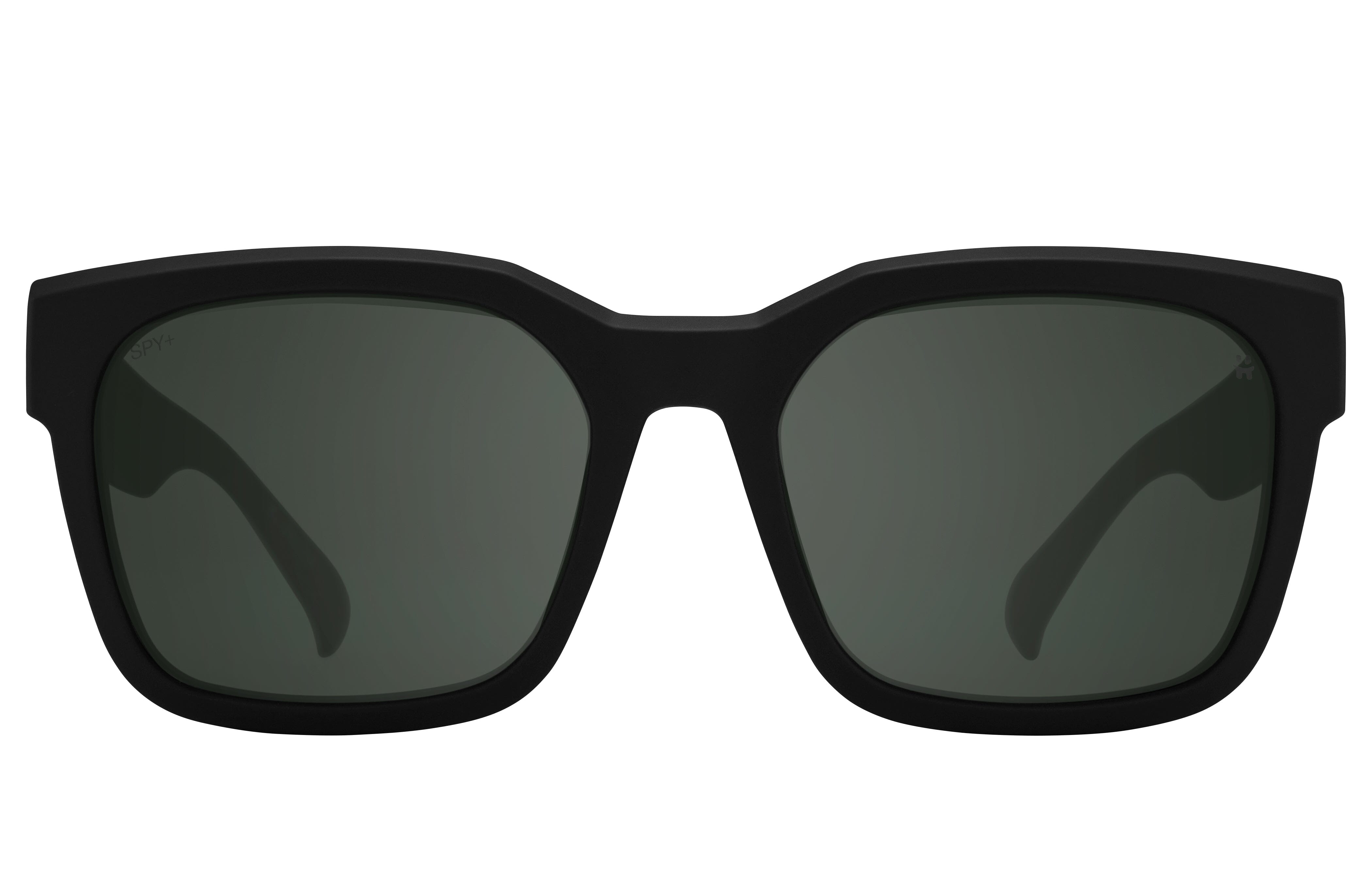 SPY Dessa Soft Matte Black - Happy Grey Green Sunglasses