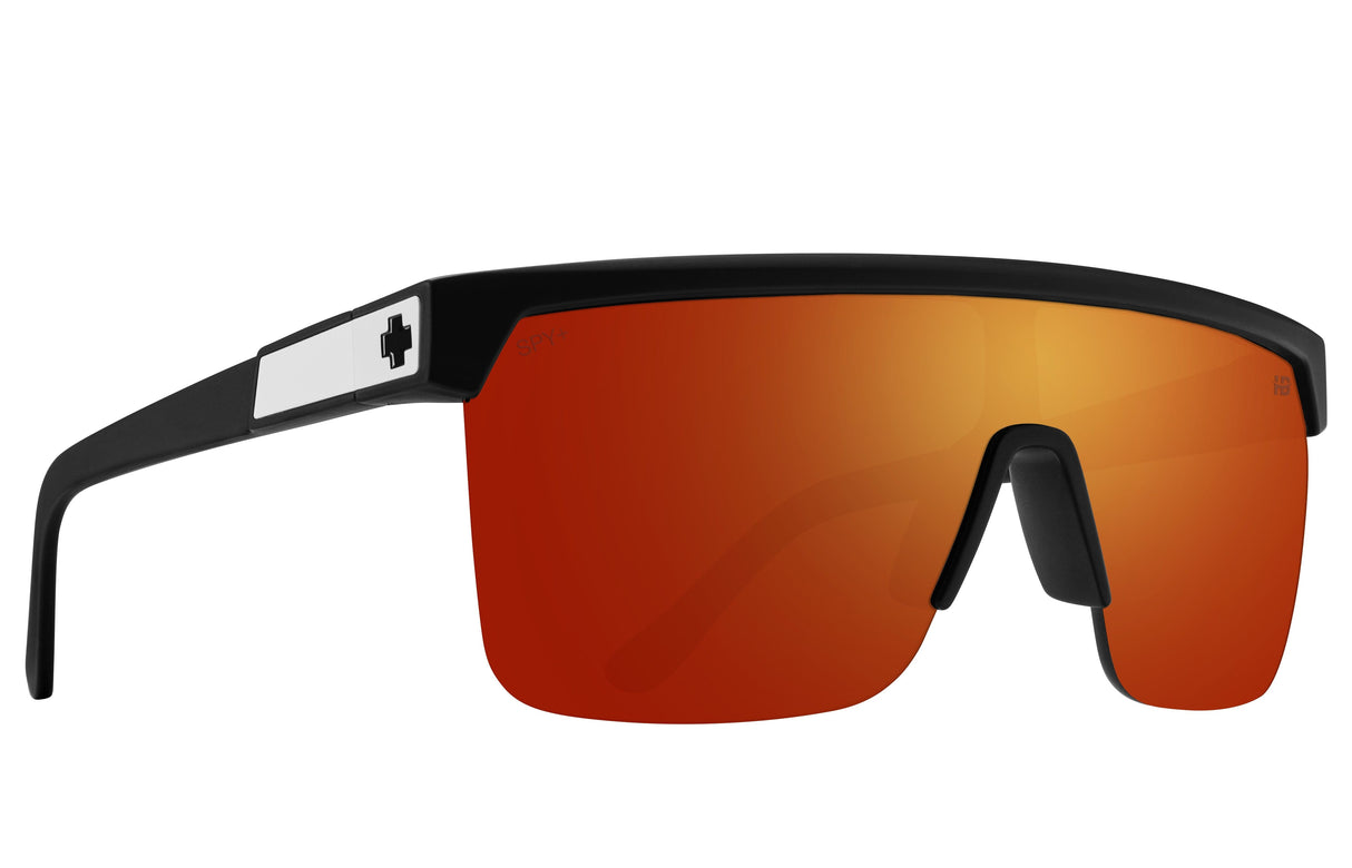 SPY Flynn 5050 Matte Black - Happy Boost Orange Mirror Sunglasses Sunglasses Spy 