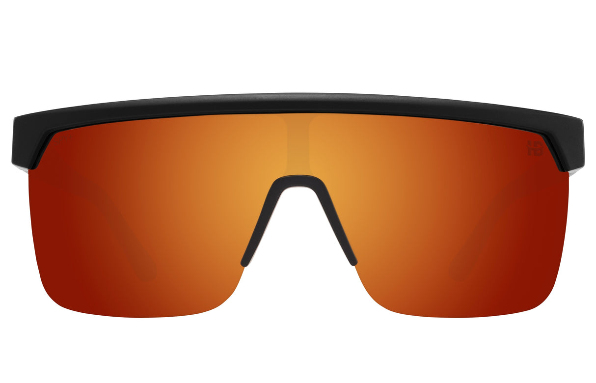 SPY Flynn 5050 Matte Black - Happy Boost Orange Mirror Sunglasses Sunglasses Spy 