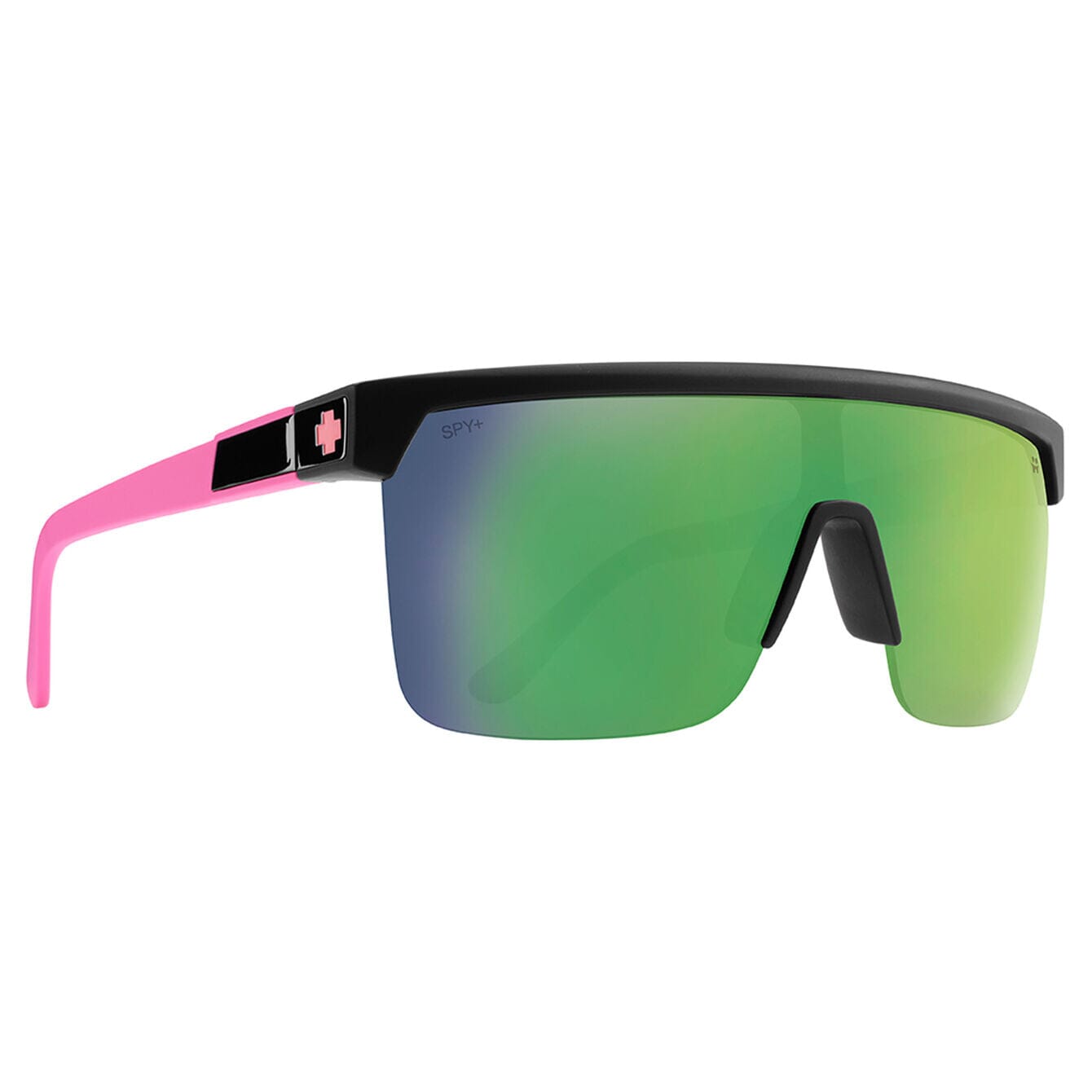 SPY Flynn 5050 Matte Black Matte Pink - Happy Grey Green Light Green Mirror Sunglasses Sunglasses Spy 