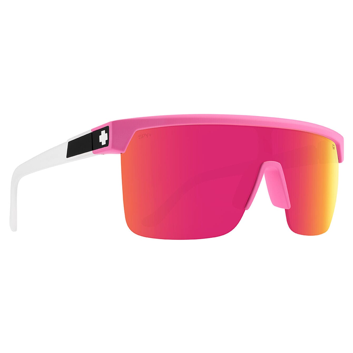 SPY Flynn 5050 Matte Pink Matte Translucent White - Happy Bronze Pink Mirror Sunglasses Sunglasses Spy 