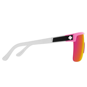 SPY Flynn 5050 Matte Pink Matte Translucent White - Happy Bronze Pink Mirror Sunglasses Sunglasses Spy 