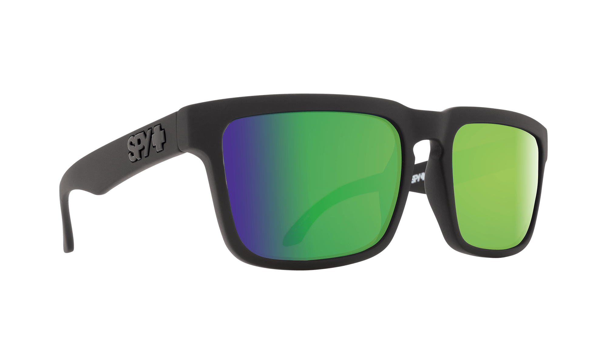 SPY Helm Matte Black - Happy Bronze With Green Spectra Mirror Polarized Sunglasses SUNGLASSES - Spy Sunglasses Spy 