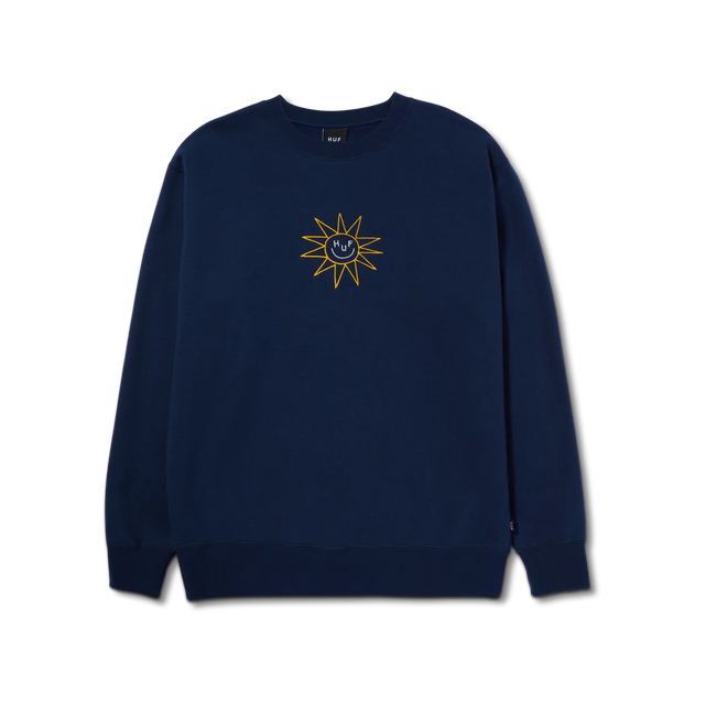 HUF Sun Guy Crewneck Navy Men's Crewnecks huf 