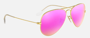 RAY BAN Aviator Flash Lenses Gold Cyclamen Flash Polarized