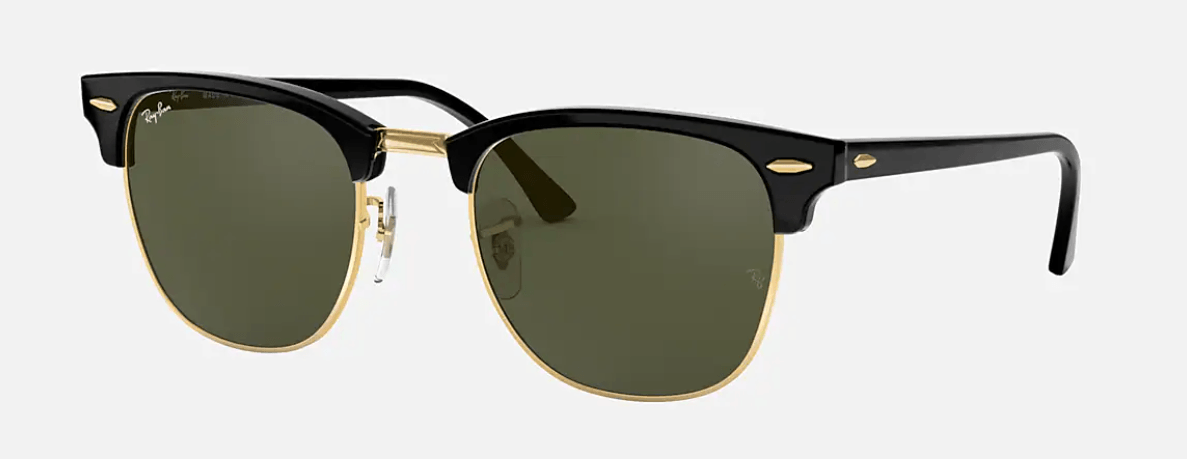 RAY-BAN Clubmaster Classic Black - Green Classic G-15 Sunglasses SUNGLASSES - Ray-Ban Sunglasses Ray-Ban 