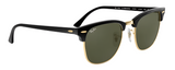 RAY-BAN Clubmaster Classic Black - Green Classic G-15 Sunglasses SUNGLASSES - Ray-Ban Sunglasses Ray-Ban 