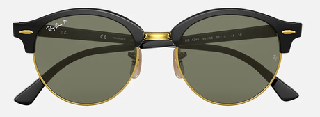 RAY-BAN Clubround Black - Green Classic G-15 Polarized Sunglasses SUNGLASSES - Ray-Ban Sunglasses Ray-Ban 