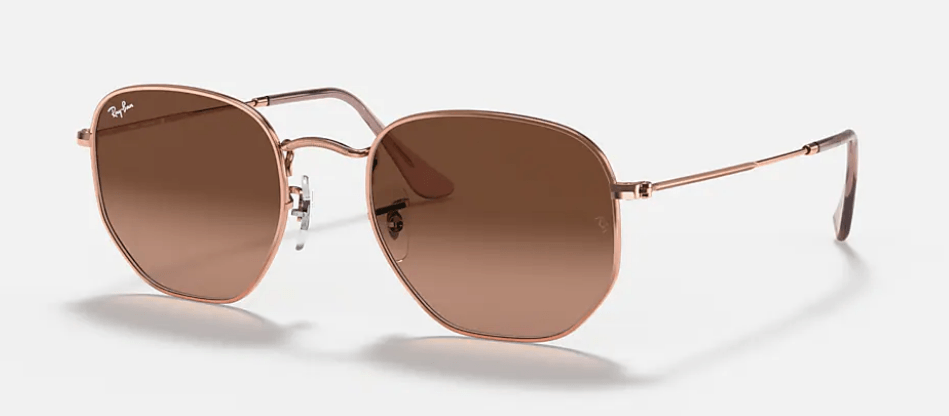 RAY-BAN Hexagonal Copper - Brown Gradient Sunglasses Sunglasses Ray-Ban 