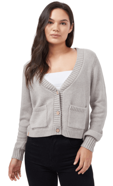 TENTREE Highline Grayson Cardigan Women's Twig Brown Heather Women's Knits and Sweaters Tentree S 