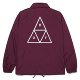 HUF Essentials Triple Triangle Coaches Jacket Maroon Men's Street Jackets huf 