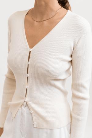 RHYTHM Long Line Knit Top Women's Ivory Women's Sweaters Rhythm 