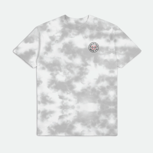 BRIXTON Crest II T-Shirt Silver/White Cloud Wash Men's Short Sleeve T-Shirts Brixton 