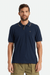 BRIXTON Proper Polo T-Shirt Navy/Tan Men's Polos Brixton 