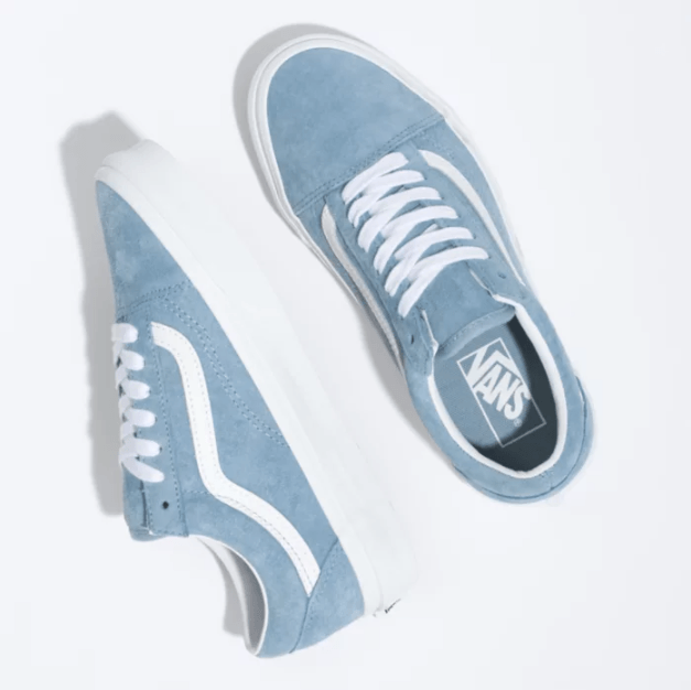 VANS Women's Pig Suede Old Skool Shoes Ashley Blue Women's Skate Shoes Vans 