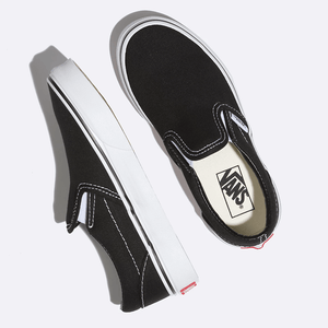 VANS Kids Classic Slip-On Shoes Black/True White Youth and Toddler Skate Shoes Vans 