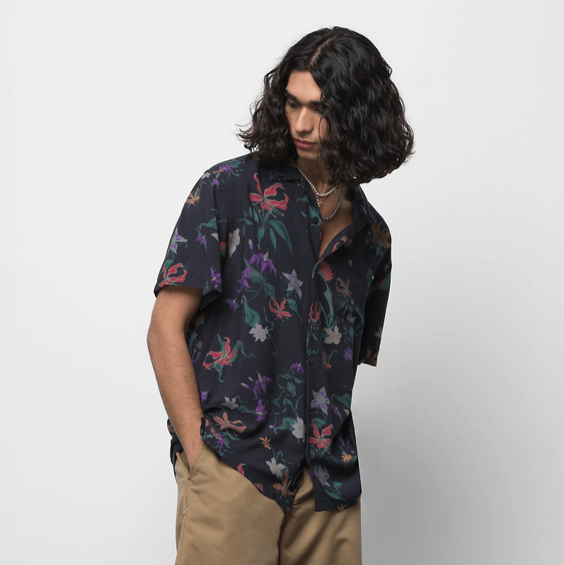 Floral short sleeve button down online