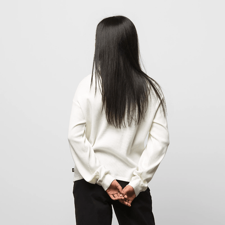 VANS Women's Marley Henley Long Sleeve T-Shirt Marshmallow Women's Long Sleeve T-Shirts Vans 