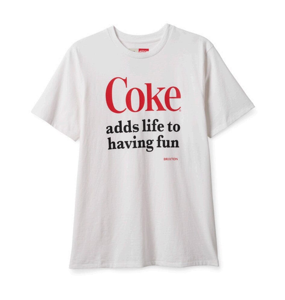 BRIXTON Coca-Cola Having Fun T-Shirt White Men's Short Sleeve T-Shirts Brixton 