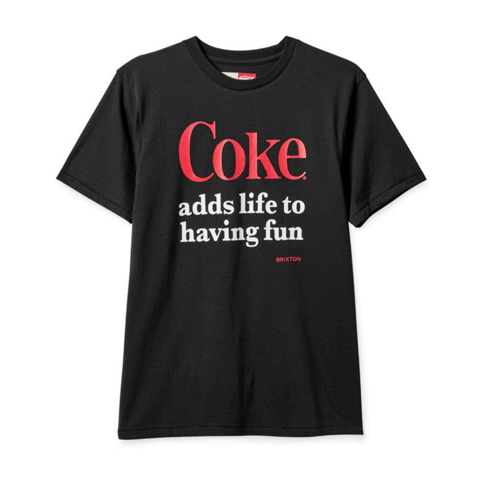 BRIXTON Coca-Cola Having Fun T-Shirt Black Men's Short Sleeve T-Shirts Brixton 