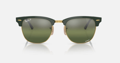 RAY-BAN Clubmaster Chromance Green On Arista - Dark Green Mirror Polarized Sunglasses Sunglasses Ray-Ban 