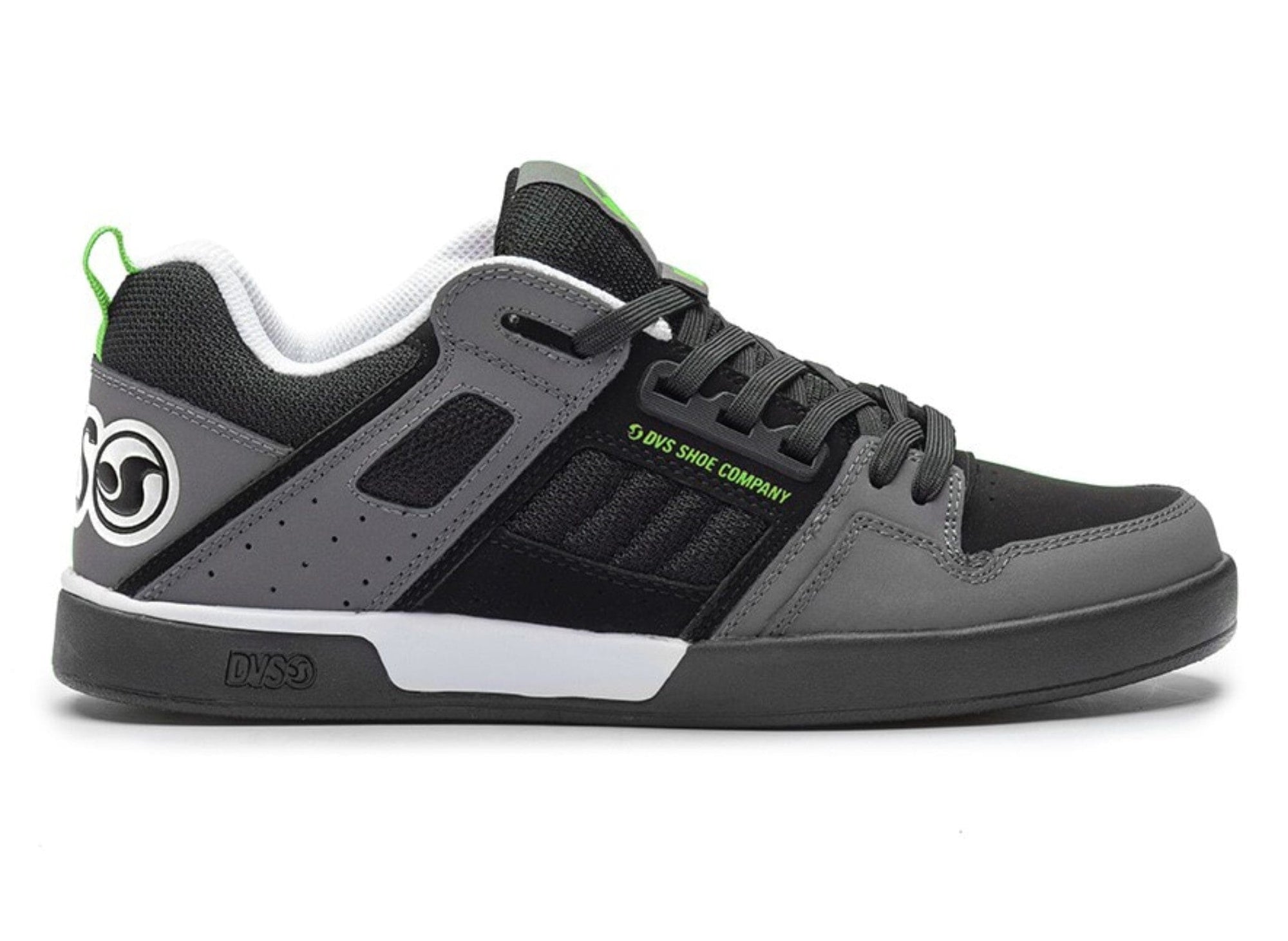 DVS Comanche 2.0+ Shoes Black/Charcoal/Lime Nubuck Men's Skate Shoes DVS 