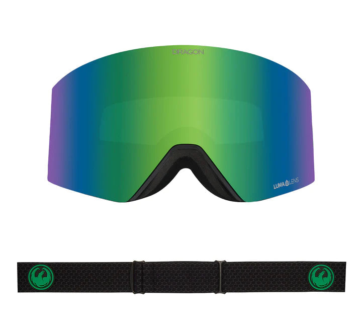 DRAGON RVX MAG OTG Split - Lumalens Green Ion + Lumalens Amber Snow Goggle Snow Goggles Dragon 