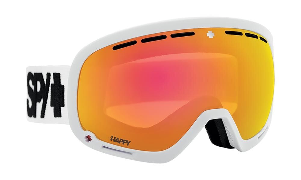 SPY Marshall Matte White - Happy ML Rose With Red Spectra Mirror Snow Goggle Snow Goggles Spy 