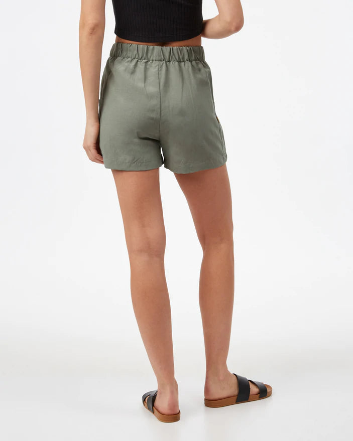 TENTREE Linen Offshore Short Women's Agave Green Women's Shorts Tentree 