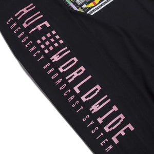 HUF Test Screen Long Sleeve T-Shirt Black MENS APPAREL - Men's Long Sleeve T-Shirts huf 