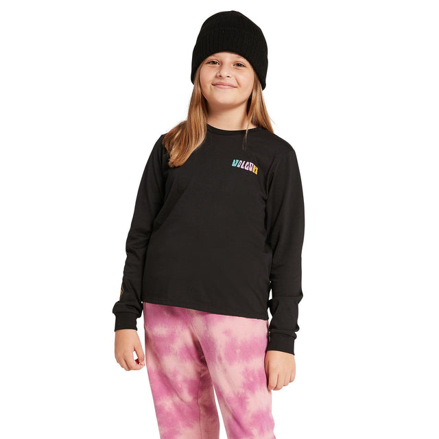 VOLCOM Made From Stoke Long Sleeve T-Shirt Girl's Black Girl's Long Sleeve T-shirts Volcom 