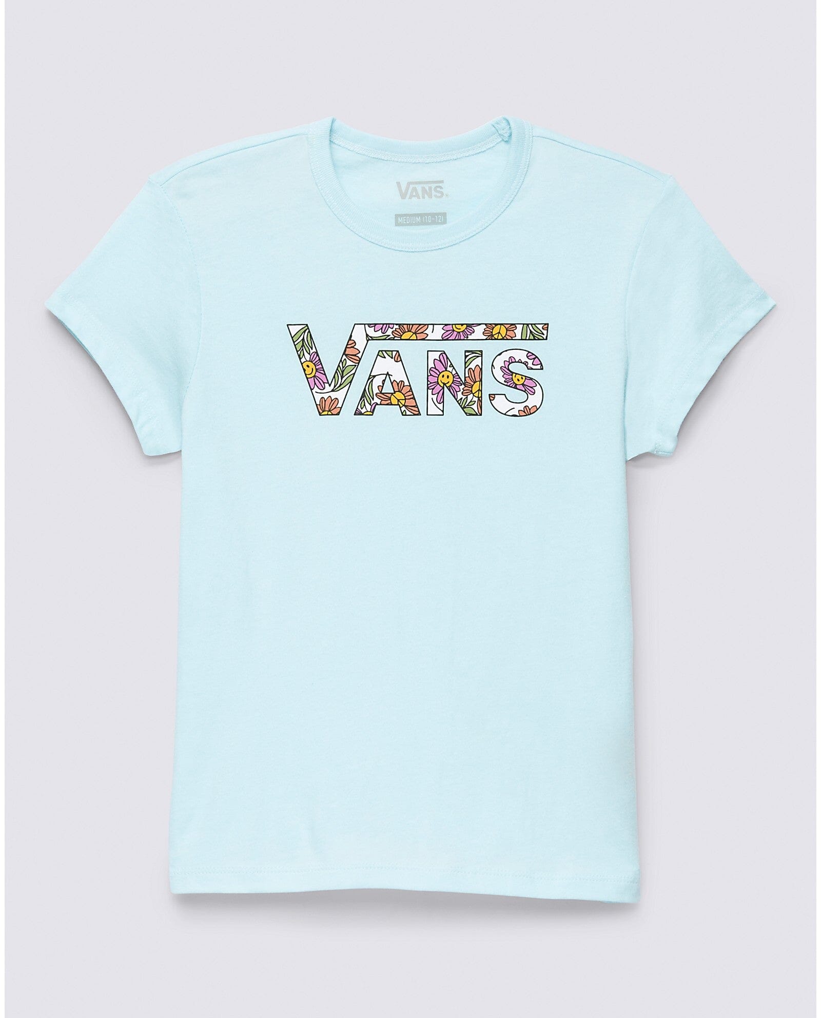 VANS Girl's Elevated Minds Floral Fill Mini T-Shirt Blue Glow Girl's T-Shirts Vans 
