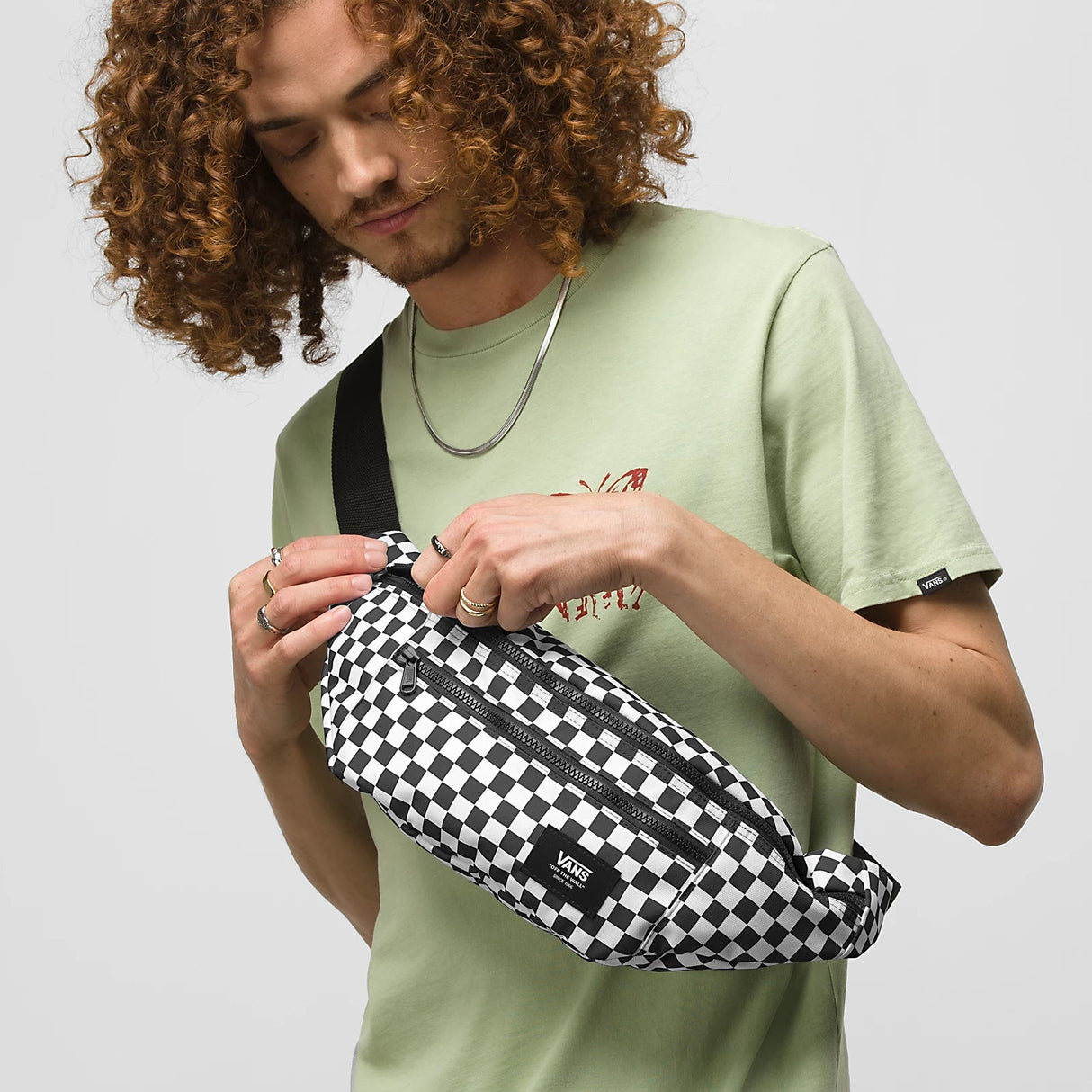 VANS Ward Cross Body Pack Black/White Check Hip Packs Vans 