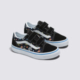 VANS Old Skool V Kids Shoes Glow Cosmic Zoo Black/Blue Youth and Toddler Skate Shoes Vans 