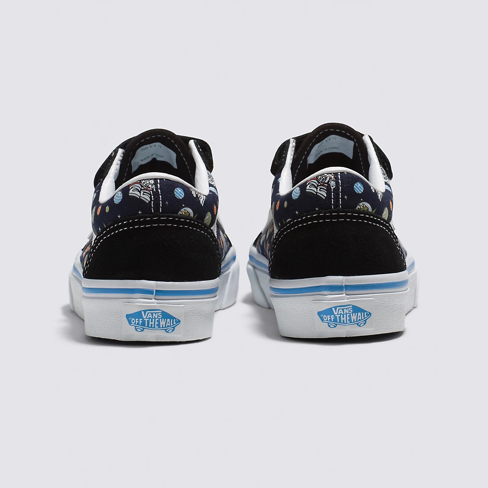 VANS Kids Old Skool V Shoes Glow Cosmic Zoo Black Blue 2