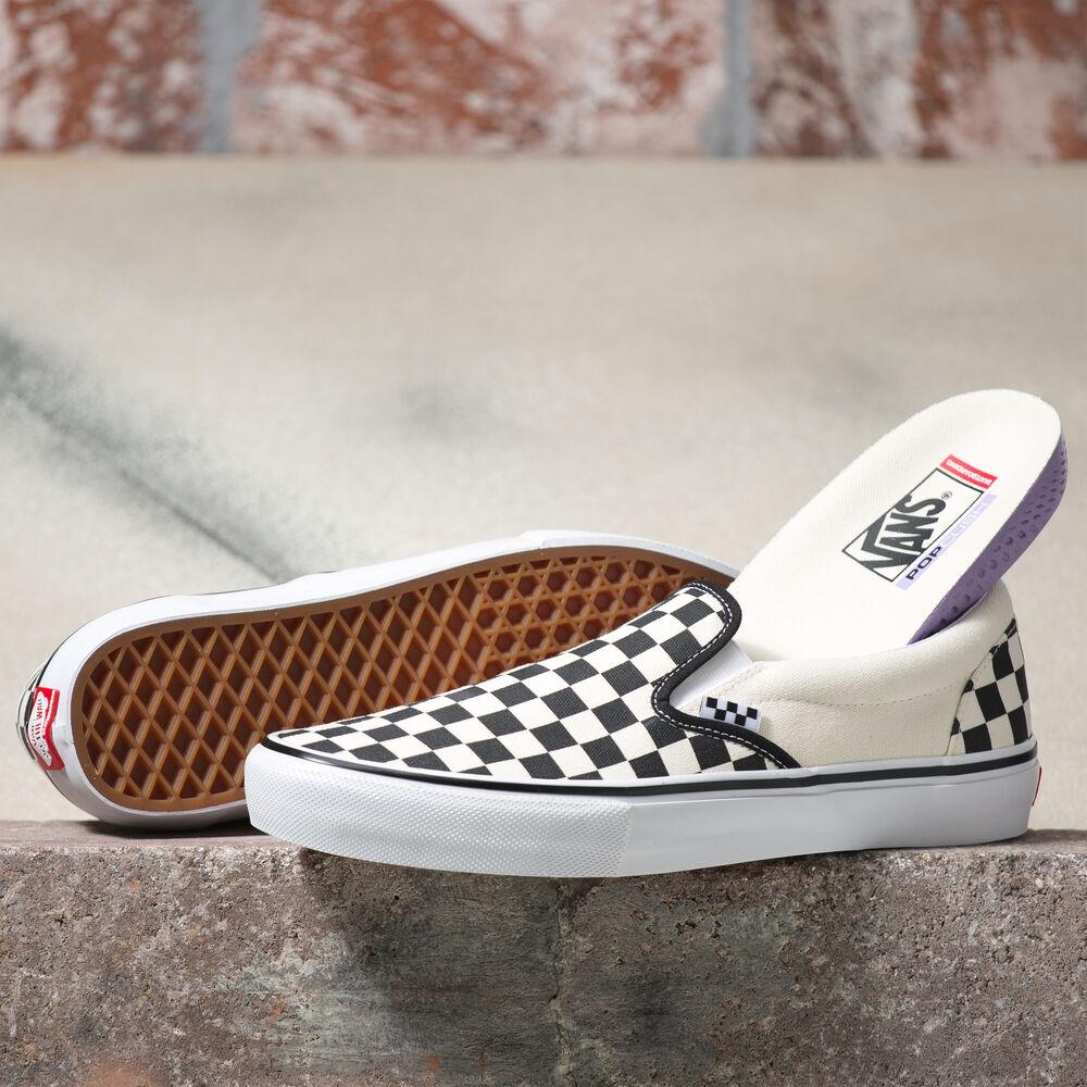 VANS Skate Slip-On Checkerboard Shoes Youth Black/ Off White Youth and Toddler Skate Shoes Vans 4.5 