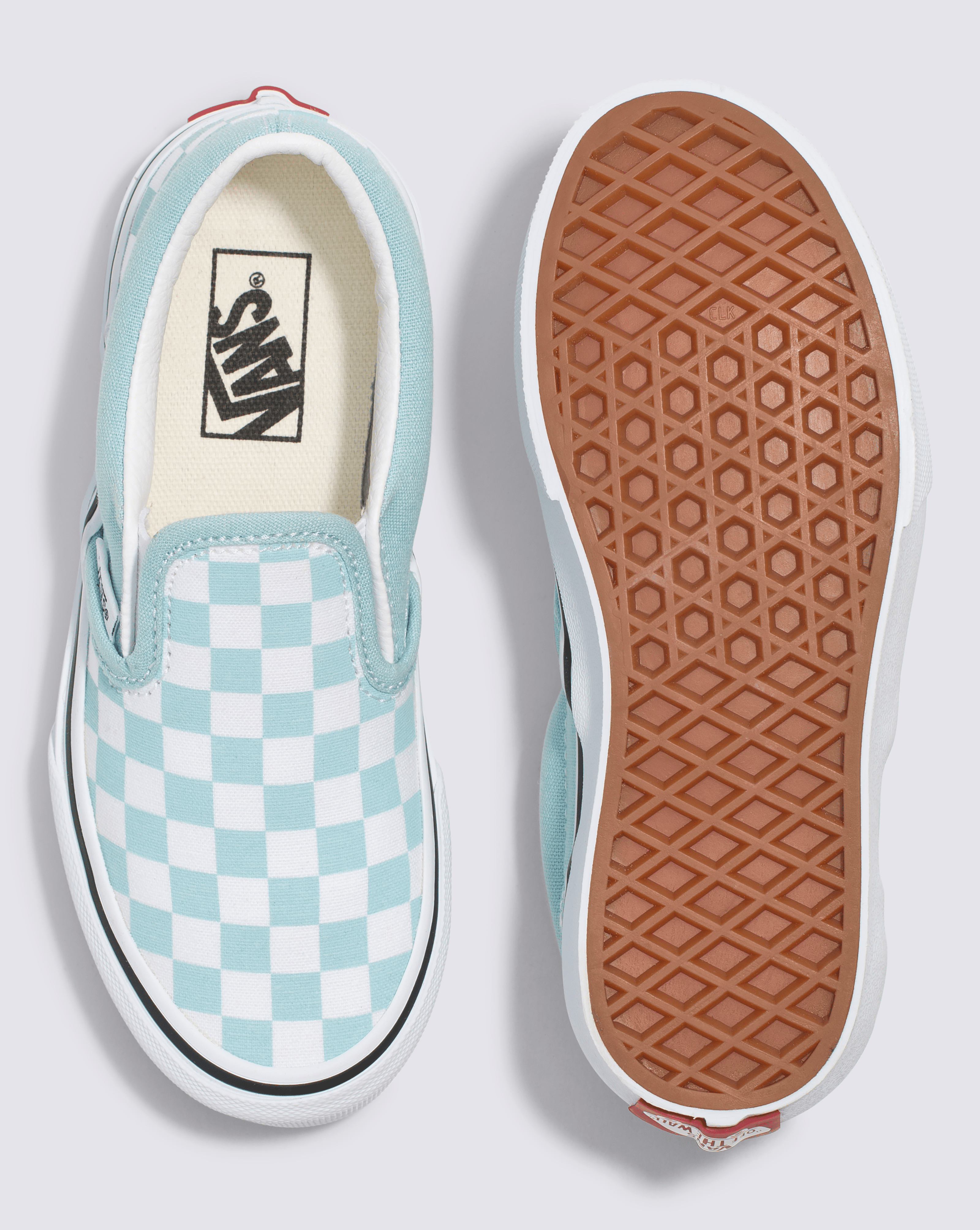 VANS Kids Colour Theory Checkerboard Classic Slip on Shoe Canal Blue Freeride Boardshop
