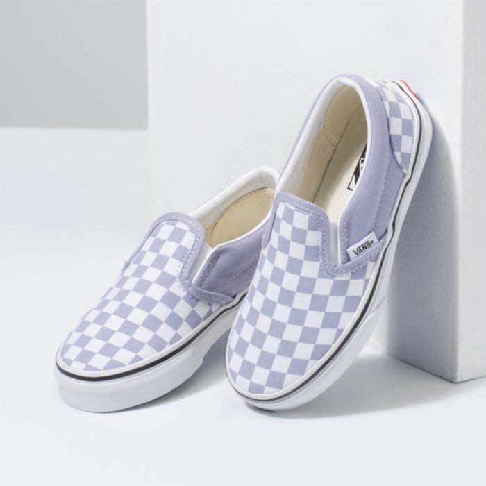 VANS Classic Slip-On Shoes Kids Languid Lavender/True White Youth and Toddler Skate Shoes Vans 
