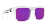 SPY Discord Slayco Matte White Viper - Happy Bronze Purple Spectra Mirror Sunglasses Sunglasses Spy 