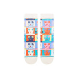 STANCE Women's Elena Fiorenza X Stance Flower Faces Socks Off White Women's Socks Stance 